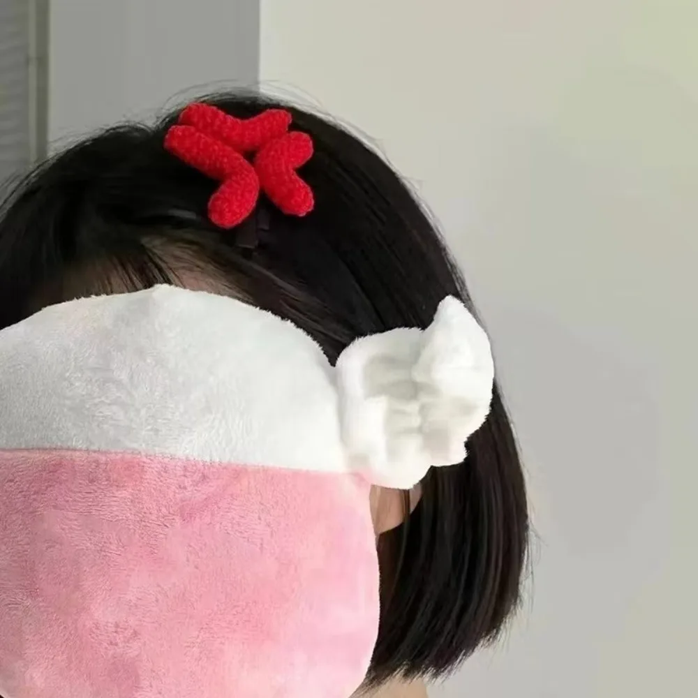 Забавные заколки для волос ручной работы вязаные с боковым зажимом Angry Expression