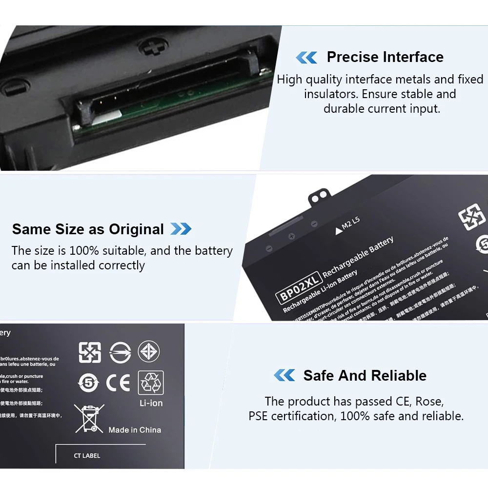 LISCN BP02XL Аккумулятор для ноутбука HP Pavilion 15-AU057CL 15-AU010WM 15-AU018WM 15T-AW000 15-AW100 15-AW002NV 15-AW007CY