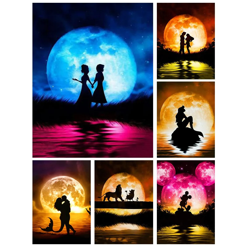 

The New Product Full Square/Round Ab Diamond Painting Disney Princess Moon Embroidery Stitch Cross Stitch Mosaic Home Decor Ll11