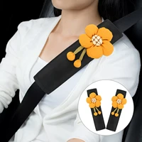 flower plush car seat cover soft and comfortable fluffy plush stuffed flower padded toy safety seat belt strap cover