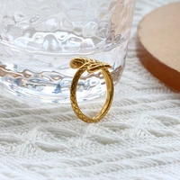jewelry pvd gold plated stainless steel snake ring golden fashion animal index finger ring jewelry for men women party rings