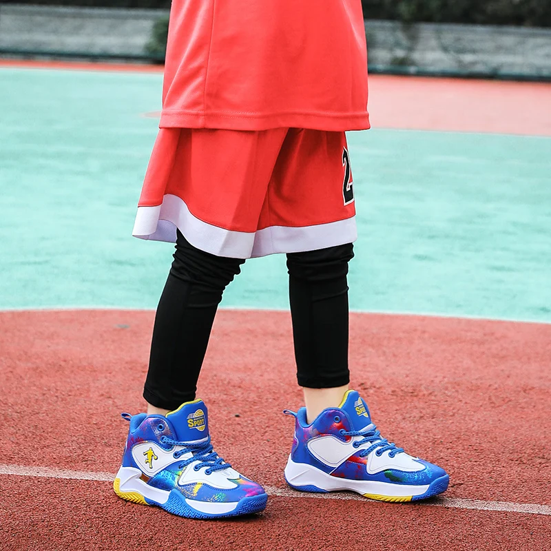 2022 Children's Basketball Sneakers Cushion Anti-skid Neutral Training Basketball Shoes Children's Comfortable Basketball Shoes