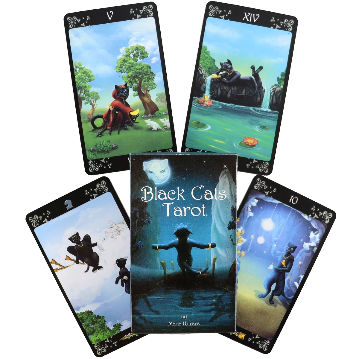 

Black Cats Tarot Deck Beginners Board Game Multiplayer Family Party Game Fortune Telling Prophet Oracle Cards With PDF Guide
