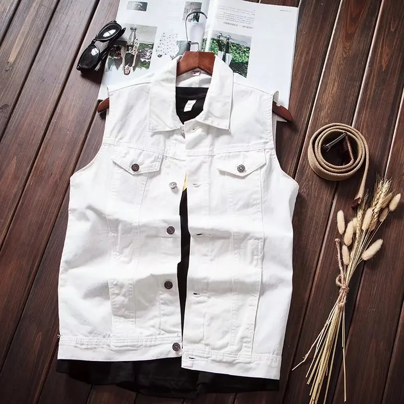 

COO 2022 Men's Denim Vest Youth Autumn Slim Casual Denim Vest