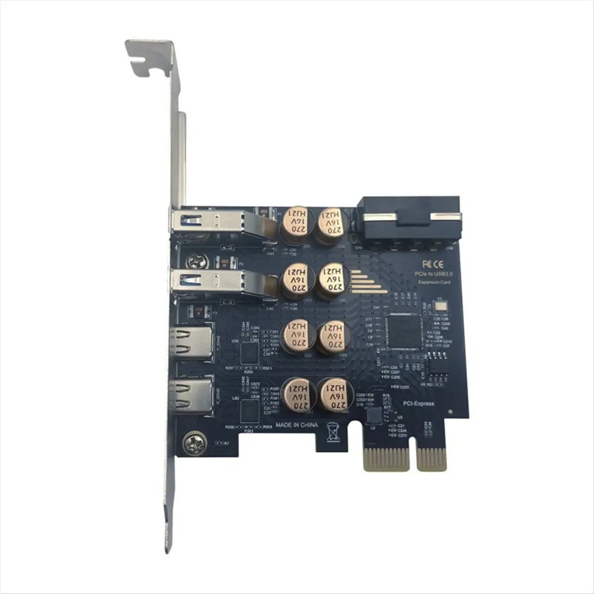 Фото [VALUE PACK] Карта расширения PCI с 4 портами USB 3.0 + карта расширения Type-C 5 Гбит/с D720201, высокоскоростной концентратор для настольного компьютера, 4-контактный разъем №2