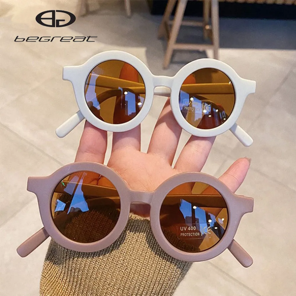 

BEGREAT Boy Girl Cute Cartoon Bear Shape Fashion Round Sunglasses Children Vintage Sunglasses UV Protection Classic Kids Eyewear