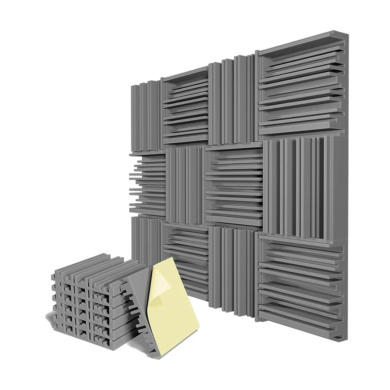 6 шт. самоклеящиеся акустические панели из пеноматериала 12X12X2 дюйма