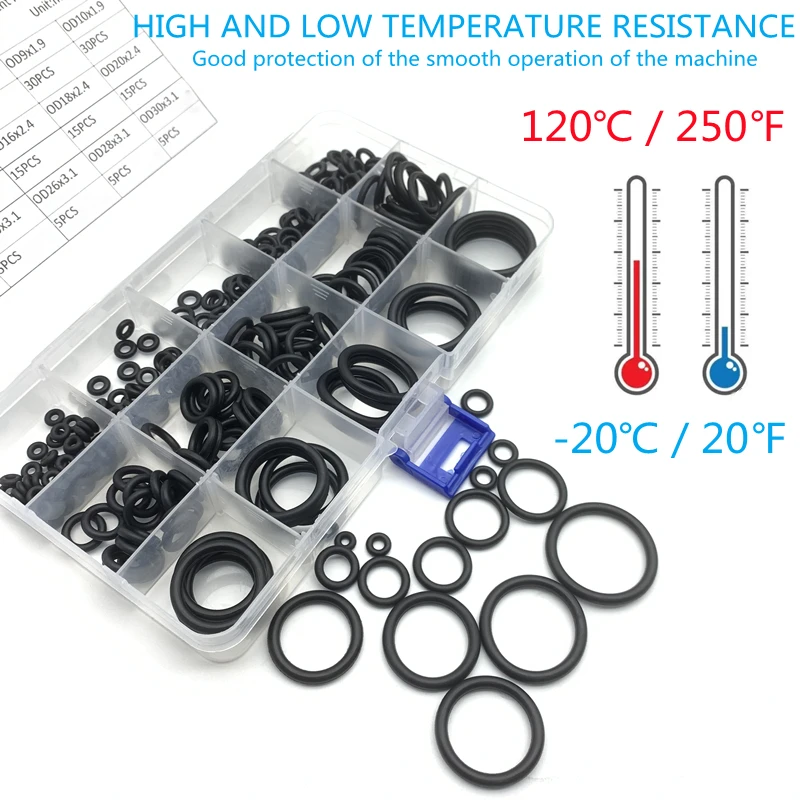 Черное резиновое уплотнительное кольцо 260 шт./лот набор уплотнительных колец 15