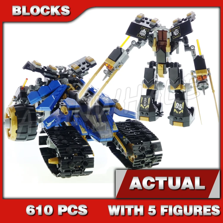 

610pcs Shinobi Legacy Thunder Raider 2in1 Vehicle Nindroid Warrior Earth Mech 11493 Building Blocks Sets Compatible With Model
