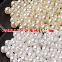 34568101214161820mm pearl beads abs loose round beads for jewelry making white beige diy imitation garment beads