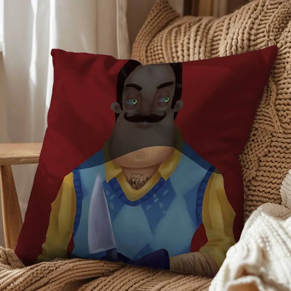 Фото Наволочка с мультяшным рисунком Hello Neighbor, чехол для подушки для дневного сна, для дивана, гостиной, спальни, подушка для спинки, квадратная подушка-кожинес №3