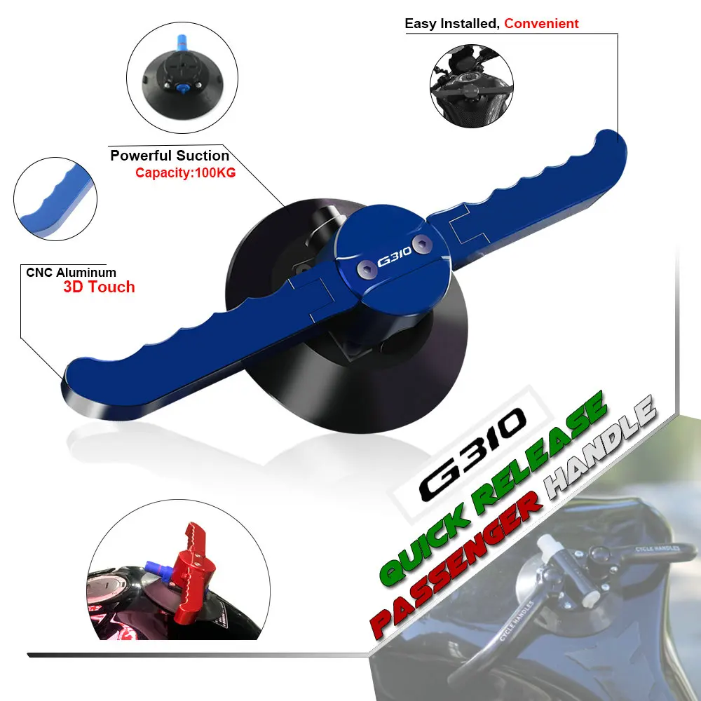 

Quick Release Vacuum Hand Pump Suction Cup Passenger Handgrips Tank Grab Bar Handle Armrest for BMW G310 GS/R G310GS G310R