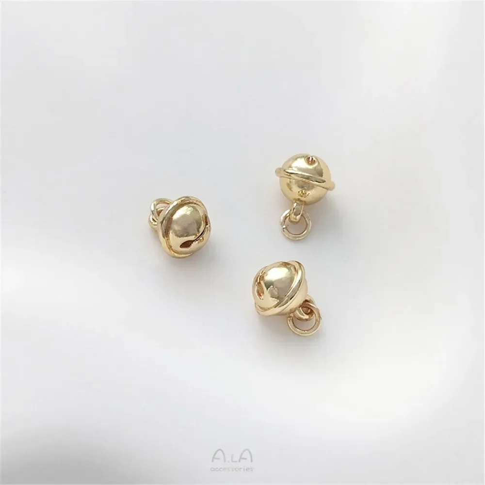 1 шт. 14-каратное золото упаковка 8 мм маленький кулон-колокольчик ювелирные