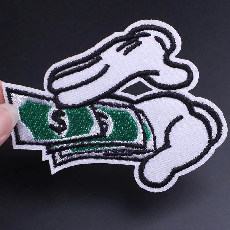 

Money Iron on Patches Embroidered Applique Sewing Clothes Stickers Garment Apparel Accessories Badge Cat Butterfly Wings Patch