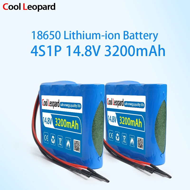 

4S1P 18650 14.4V/14.8V 3200mAh Lithium Ion Battery For Fishing LED Light Bluetooth Speaker DIY Welding Silicone Wire Battery