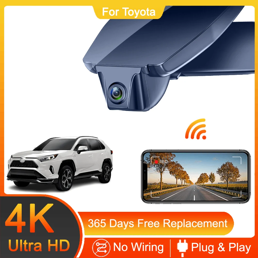 

Автомобильный видеорегистратор для Toyota RAV4 2017-2023, передний и задний 4K, видеорегистратор с Wi-Fi, Автомобильные видеорегистраторы, записывающие устройства
