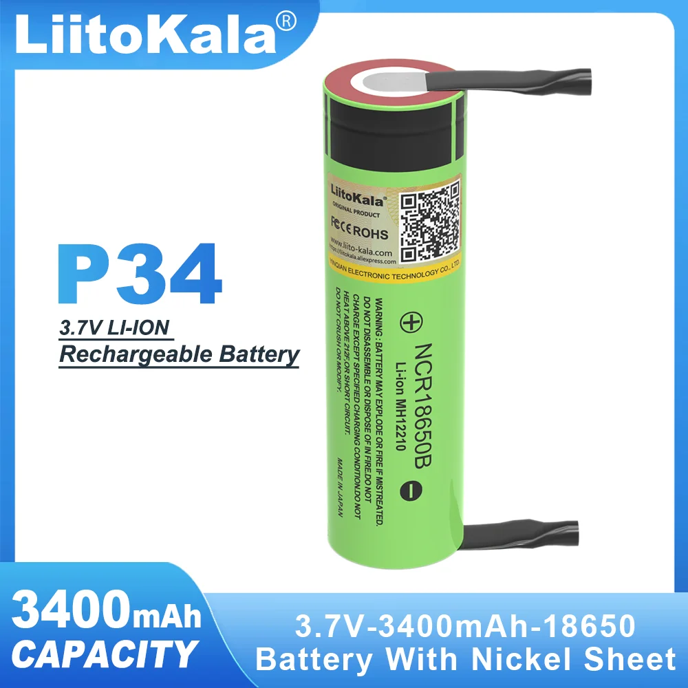 Аккумулятор Liitokala NCR18650B 3 7 в 18650 мАч 3400