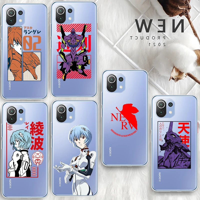 

Neon Genesis Evangelion For Xiaomi 12 12X 11 11T 11i 10T10 Poco X3 Pro Lite Ultra 5G 9T 9SE A3 Redmi 9A Transparent Phone Case