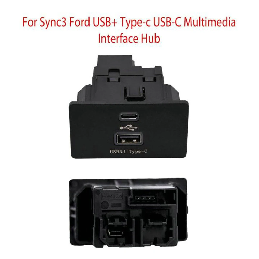 

1× Black Moudle Car Brand New Controls Dual Durable High Quality Interface Interface Module Interior Type C+USB