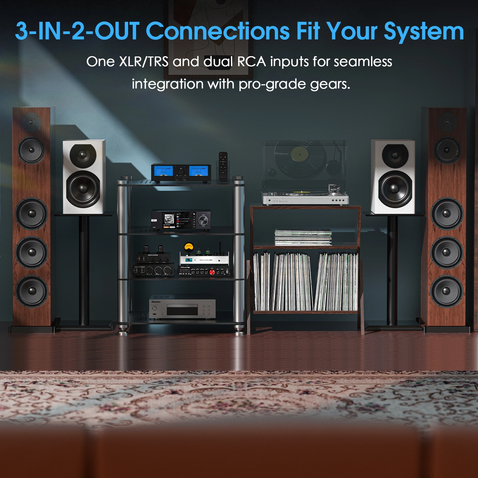 Фото Douk Audio G7 HIFI 300 Вт 2-канальный / 4-канальный цифровой усилитель, селектор динамиков для Eversolo DMP-A6 с TPA3255 №4