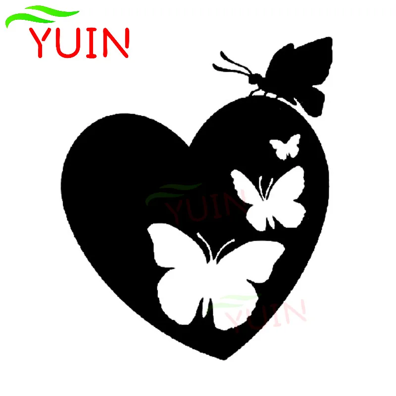 

Creative Car Sticker Beautiful Heart-shaped Butterfly Decoration Decal Cute PVC Body Auto Parts Cover Scratch Waterproof Decals