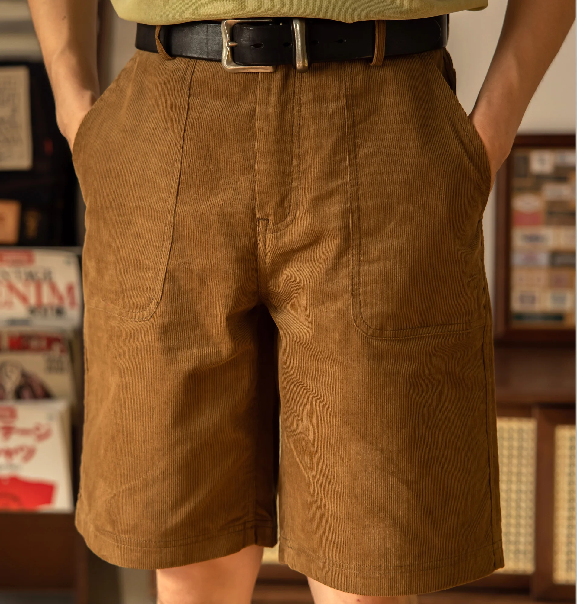 DK-0012 US Military Style Bermuda Mens Super Top Quality Cotton Corduroy Vintage Casual Durable Stylish Baker Shorts