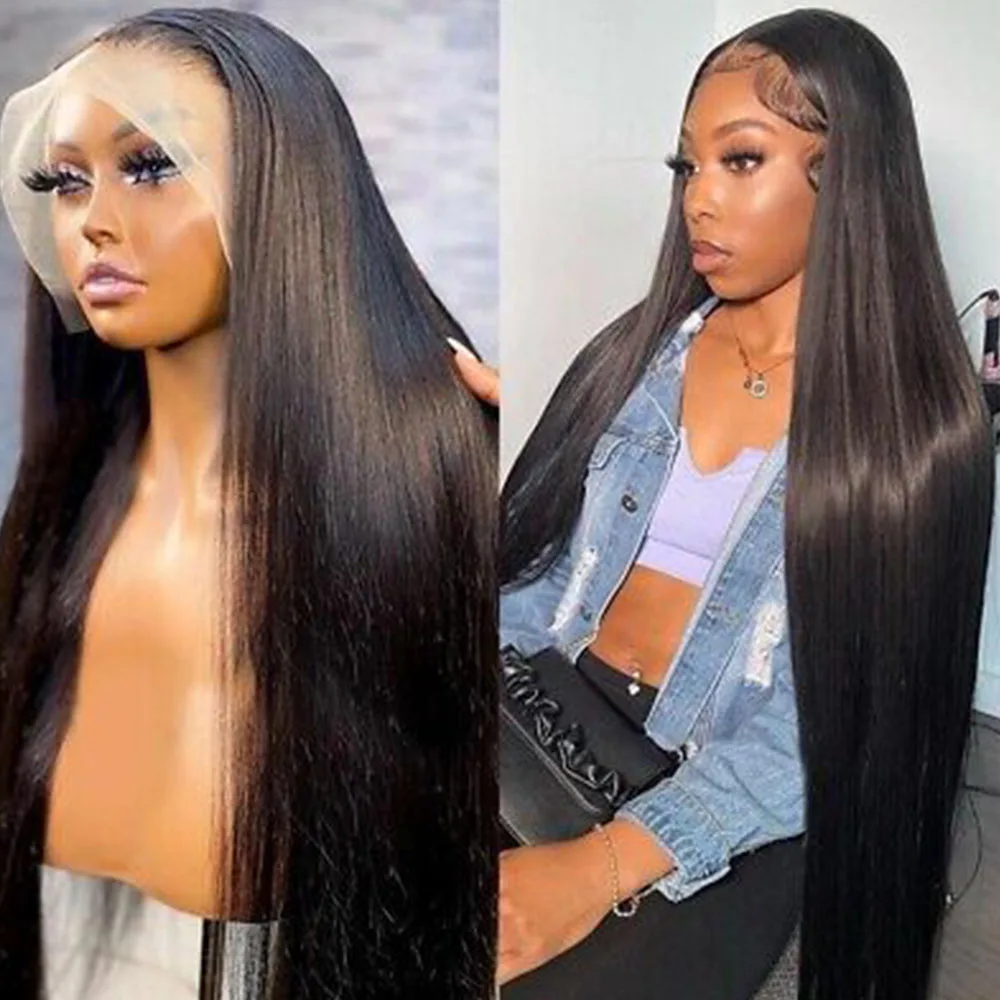 Парик на прозрачной сетке без клея с прямыми косточками передний парик из