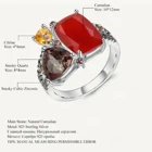 Женское кольцо с натуральным сердоликом, винтажное Ювелирное Украшение ручной работы из стерлингового серебра 925 пробы с геометрическим дизайном