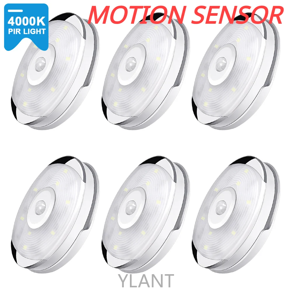 

Светодиодсветильник лампа с пассивным инфракрасным датчиком движения, ночник с теплым белым свесветильник для подсветки шкафа, чулана, гар...