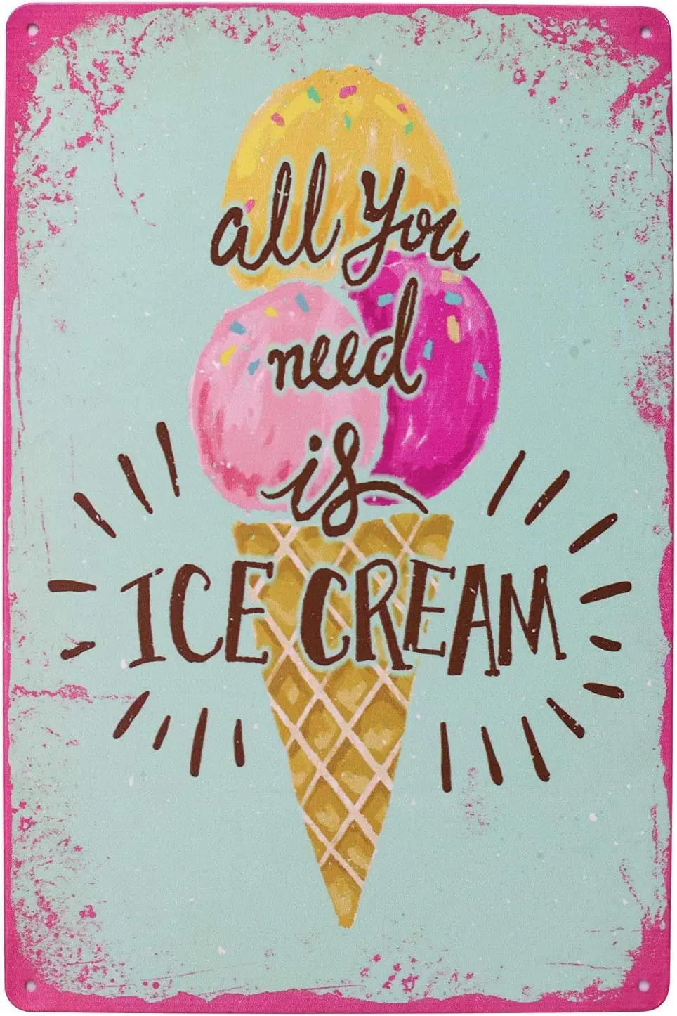 

UOOPAI All You Need is ICE Cream Vintage Metal Sign garag decor plate home decor metal sign