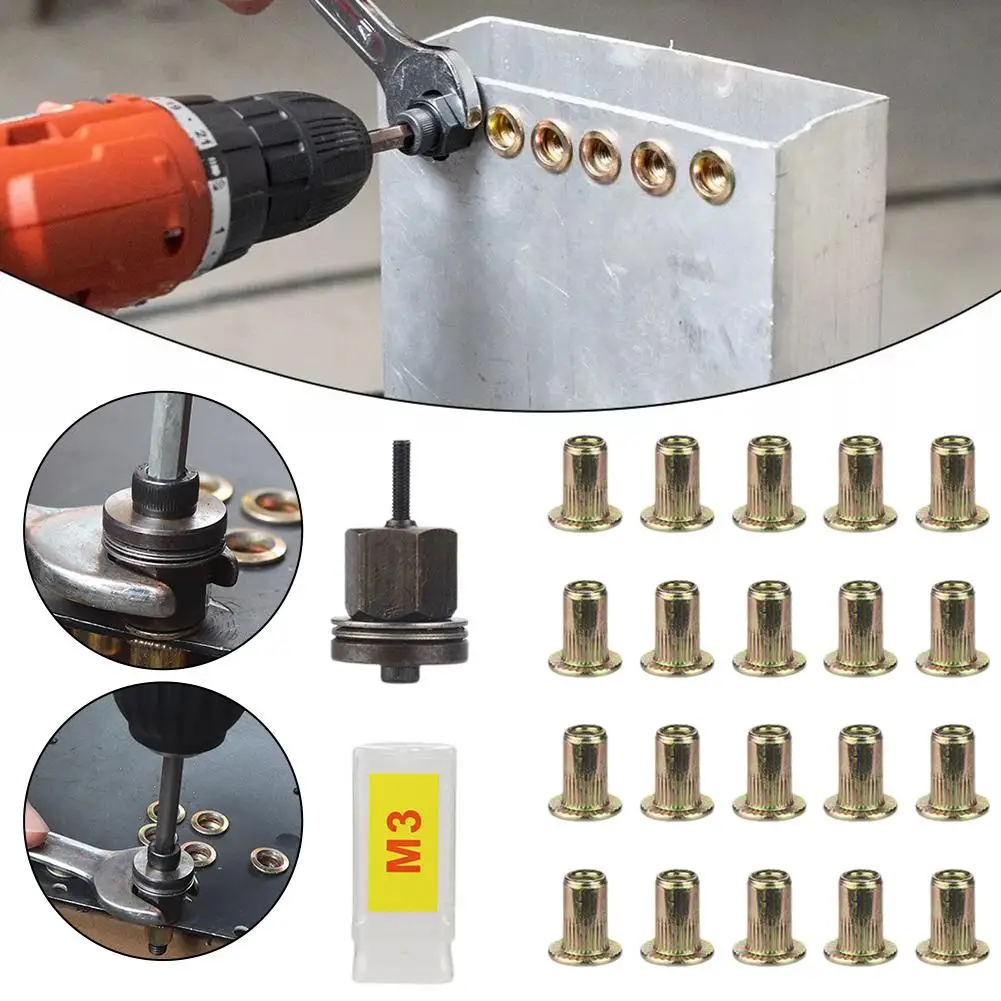 21 шт. инструменты для заклепок и гаек ручная заклепка гайка простая установка