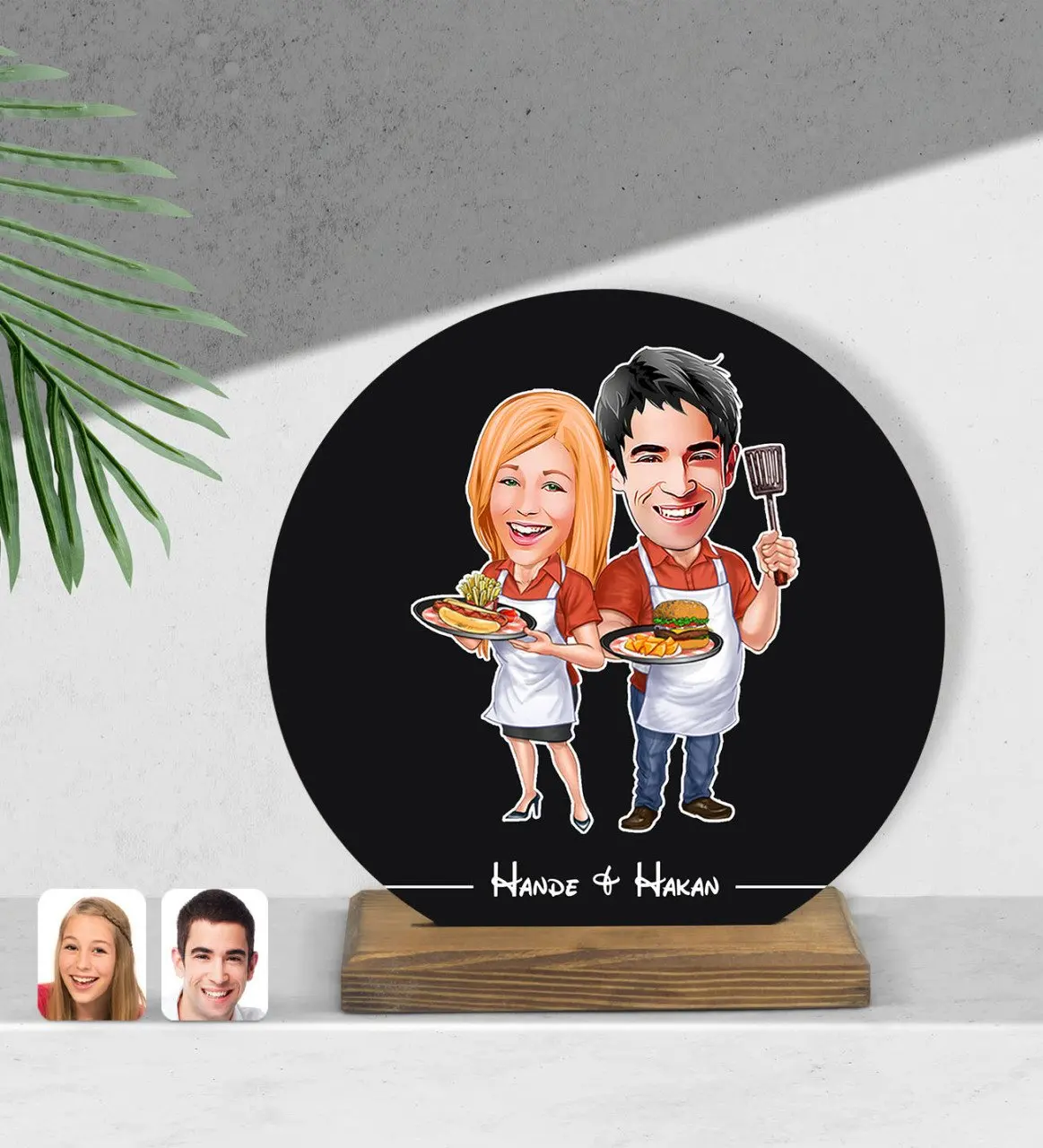 

Personalized valentines cartoon round wooden Biblo-57