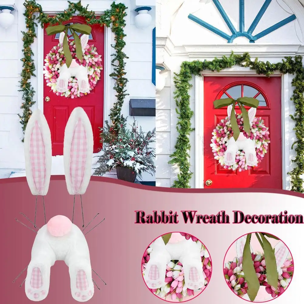 

2023 Easter Rabbit Garlands Front Door Oranments Wall Decorations Easter Thief Bunny Butt Wreath Happy Easter Party Decor