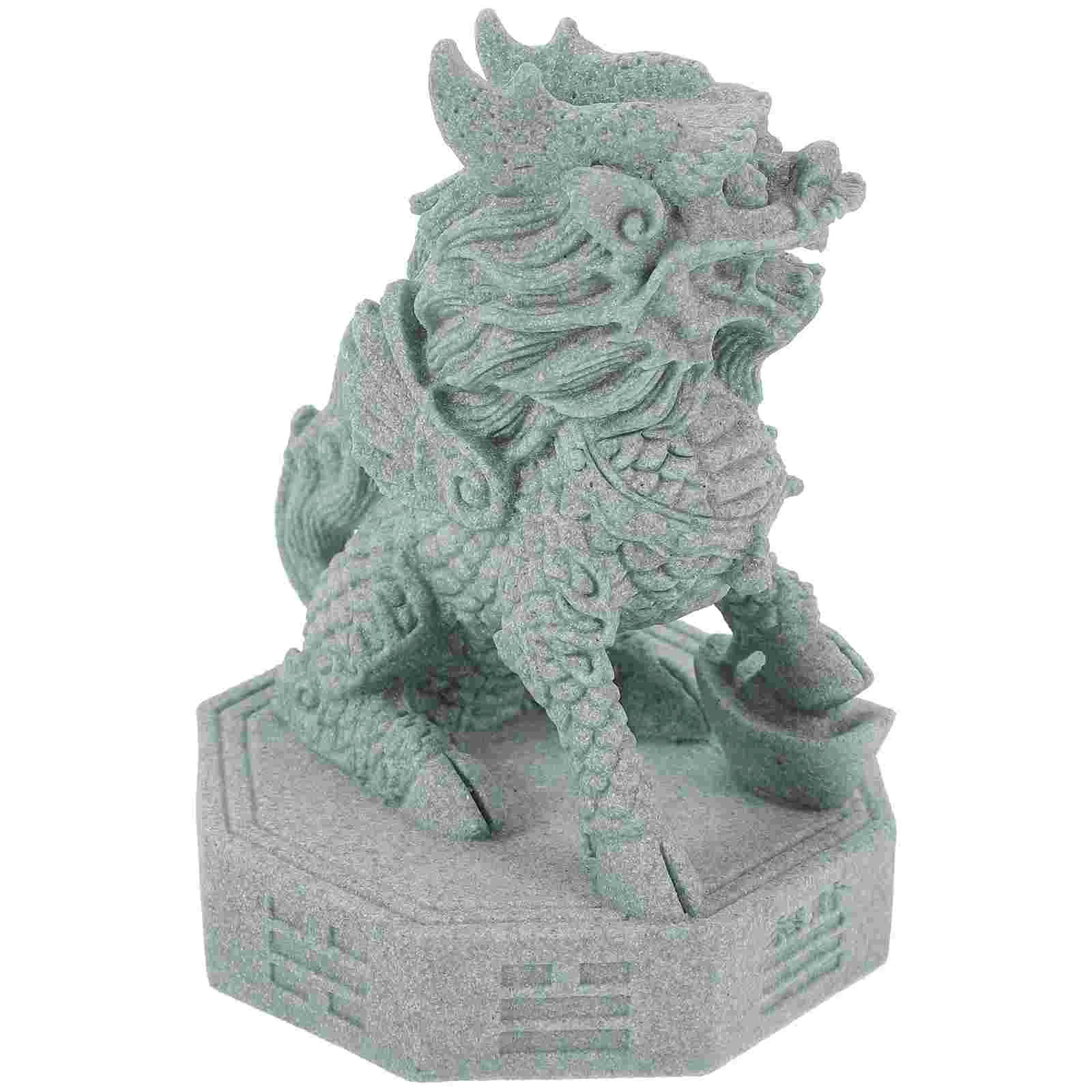 Животное Цинша Камень Единорог Кайлин Фигурка для Декоративных Украшений