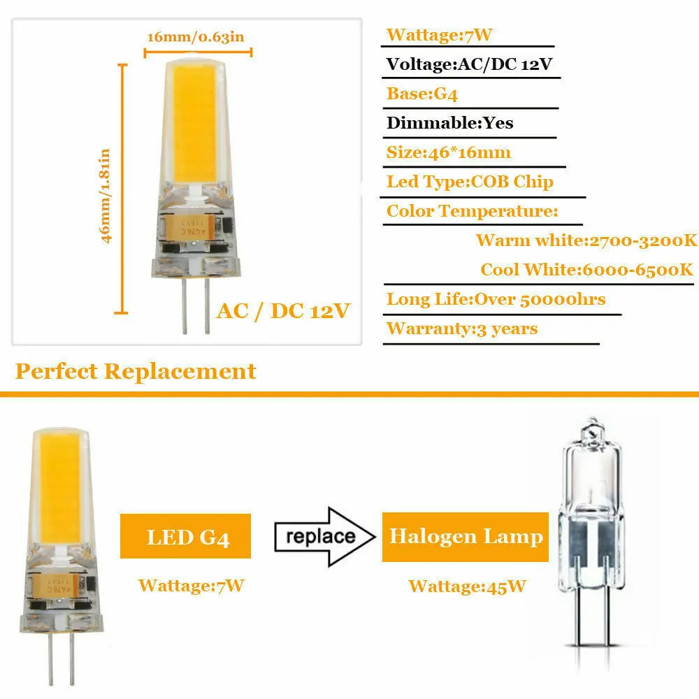 Приглушаемые светодиодсветодиодный лампы E14 G4 G9 AC/DC 12 В 220 4/6/8 Вт - купить по