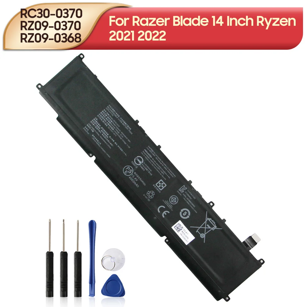 Original Replacement Laptop Battery RC30-0370 RZ09-0370 RZ09-0368 For Razer Blade 14 inch Ryzen 2021 2022 Battery 6400mAh