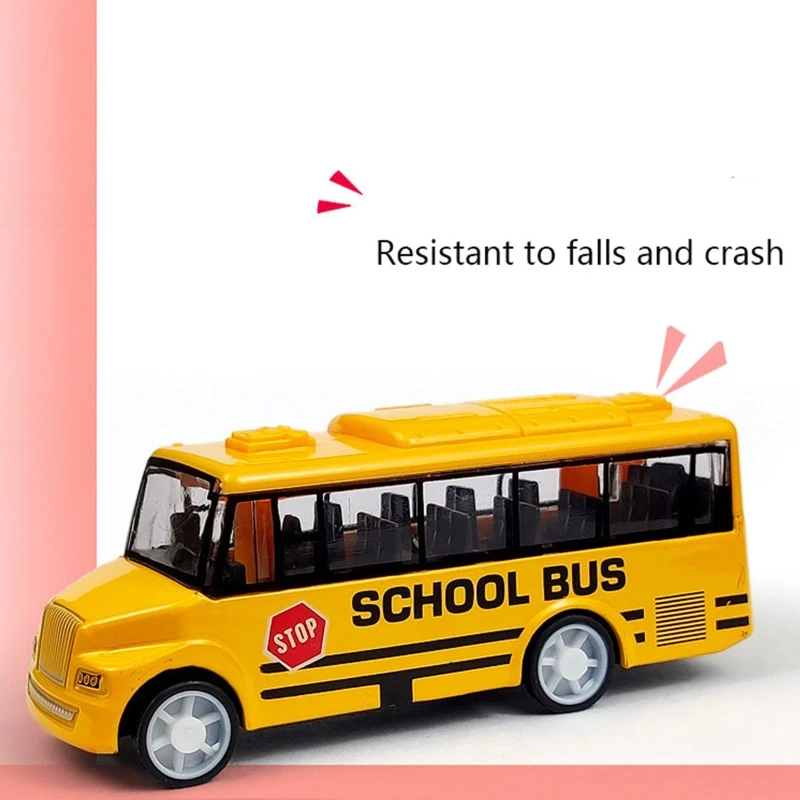 Cool Modeling Simulation Interesting School Bus with Pull-Back Die Cast Toy for over 3 Years Old Kids Toddlers images - 6