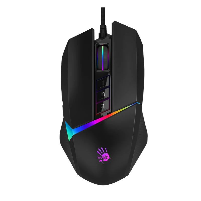 Фото Игровая мышь A4TECH Bloody W60MAX, 15-зонная RGB-анимация, предварительно загруженные 5 световых эффектов RGB, частота отчетов 2000 Гц №2