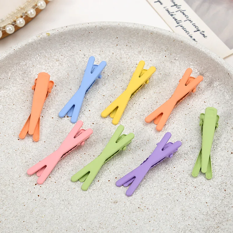 

40Pcs/Lot Korean Version Women Hair Accessories Candy Color Paint Cross Duckbill Hair Clip Children Headdress Cute Girls Hairpin