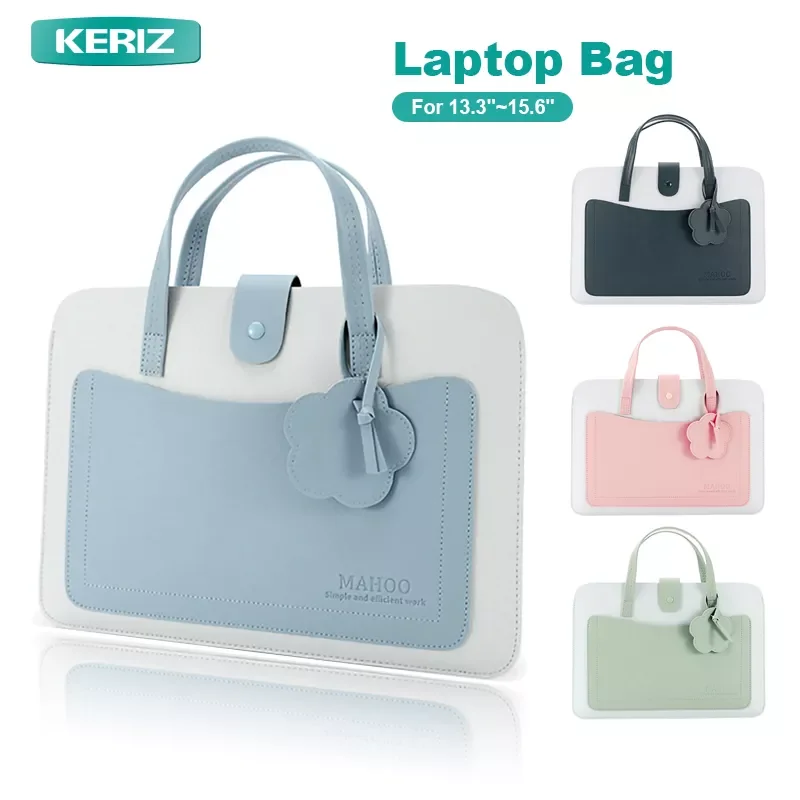 

Laptop Bag Notebook 15.6 13.3 14 Inch Tablet Protective Cover Lady Cute Color Matching Fresh Pu Leather Bag