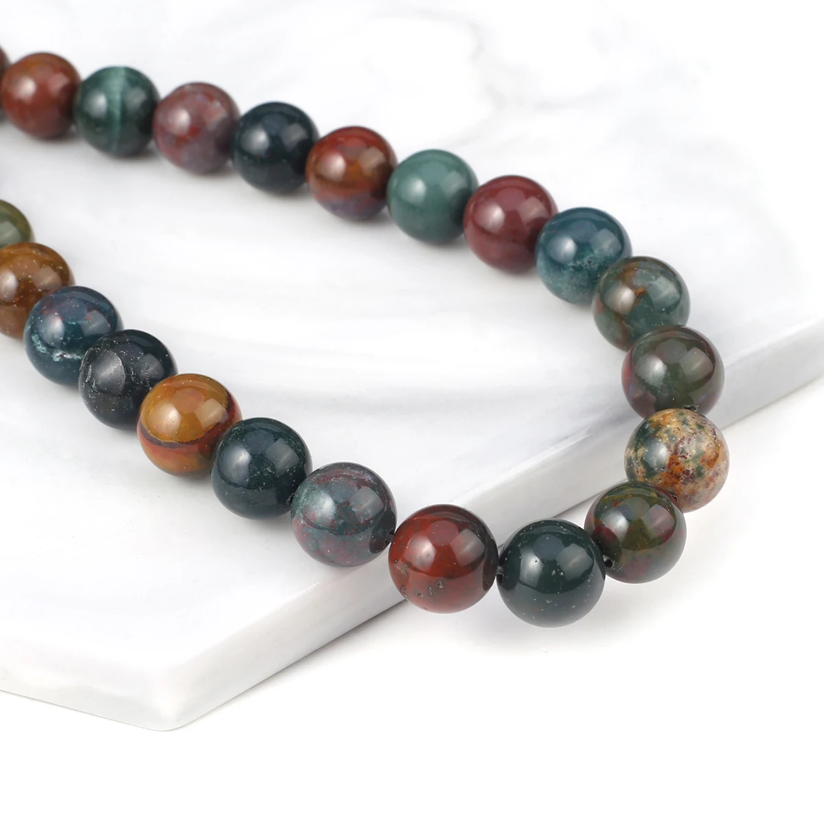 

Natural Stone Gemstone Beaded Round India Agate Spaced Loose Beads for Jewelry Making DIY Necklace Bracelet Accessories gift
