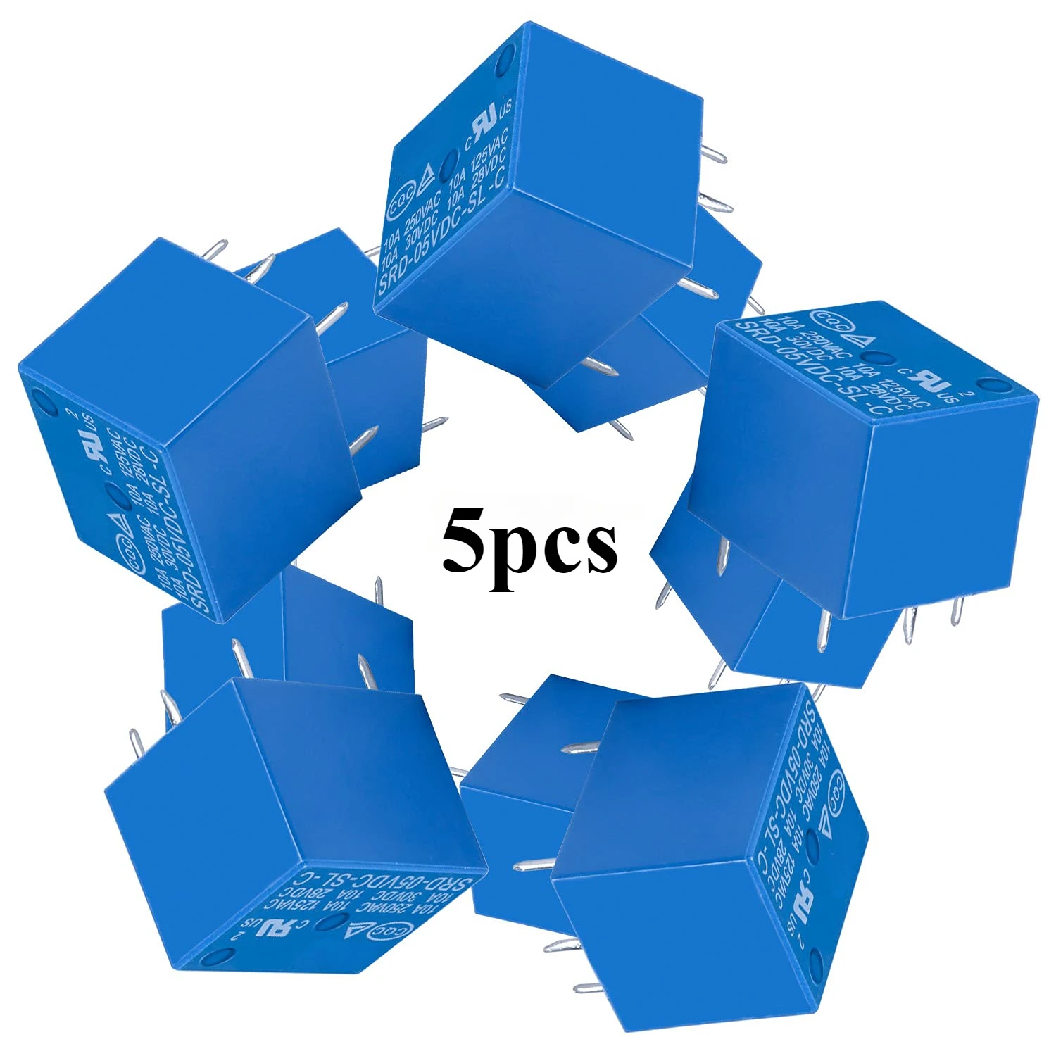 

5 шт. мини-реле питания SRD-05VDC-SL-C 3 В 5 В 6 В 9 В 12 В 24 В 48 В 5-контактное реле питания постоянного тока PCB подходит для общей бытовой техники