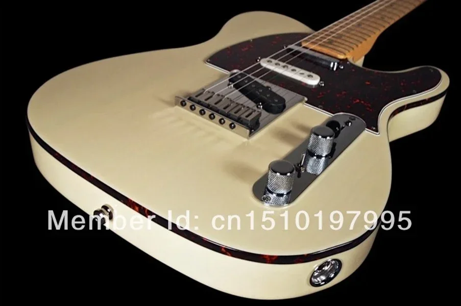 В наличии Роскошная кремово-белая электрогитара кленовая накладка на гриф