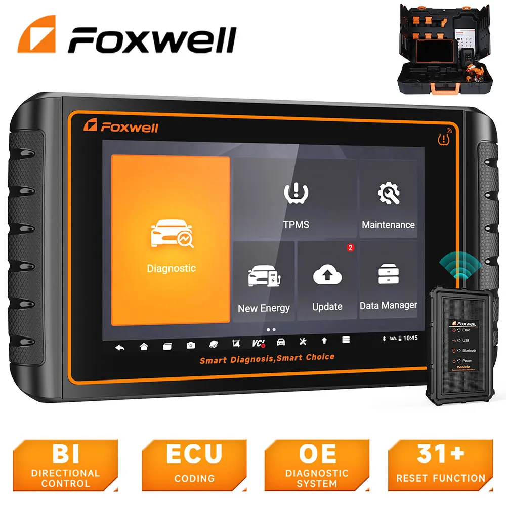 

Foxwell GT75 Car Scanner OBD2 Scan Tool 32 Resets ECU Coding Active Test All Software 2 Year Free Update Automotive Scanner Tool