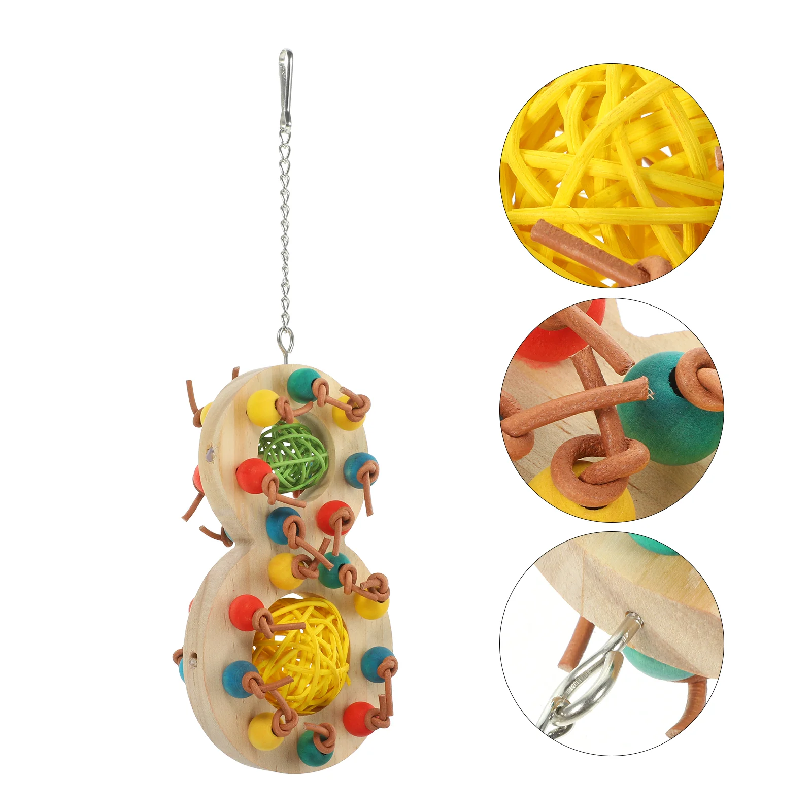 

Bird Swing Parrot Cage Shredding Toys Pendant Chewing Parrots Hanging Wooden Accessories