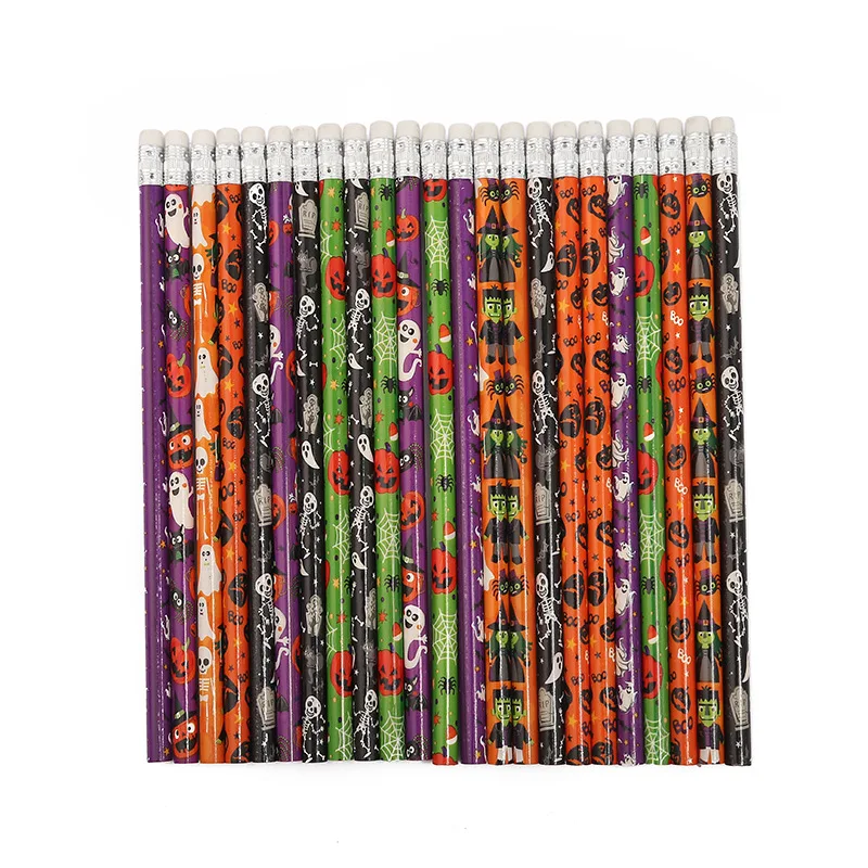 

40Pcs Halloween Pattern Pencil Basswood Pencils Eco-Friendly Writing Pens Halloween Party Favors Kids Gifts (pattern random)