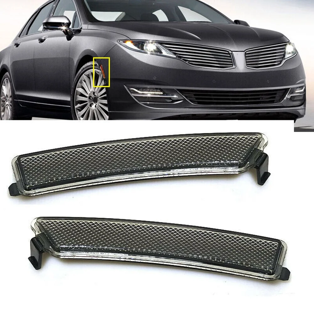 

2Pcs Car Smoked Black Front Bumper Reflector Side Marker Lights for Lincoln MKZ 2013-2016