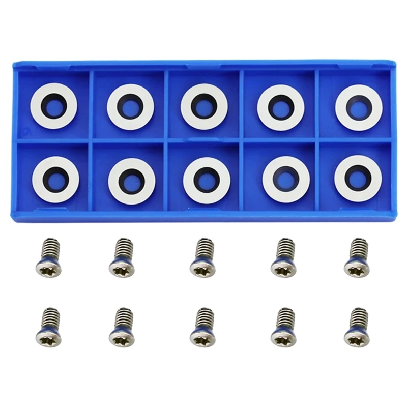 

10 Pieces Round Carbide Inserts Cutters Knifes 12mm RPMW1003MO VP15TF R5 Blades