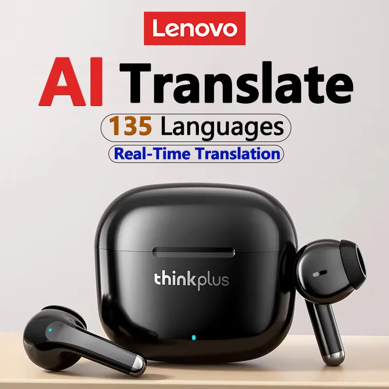 Фото Lenovo LP40 Pro Translation Earburds TWS Bluetooth Перевод в реальном времени Долговечные наушники с искусственным интеллектом Дорожный переводчик Гарнитура №1