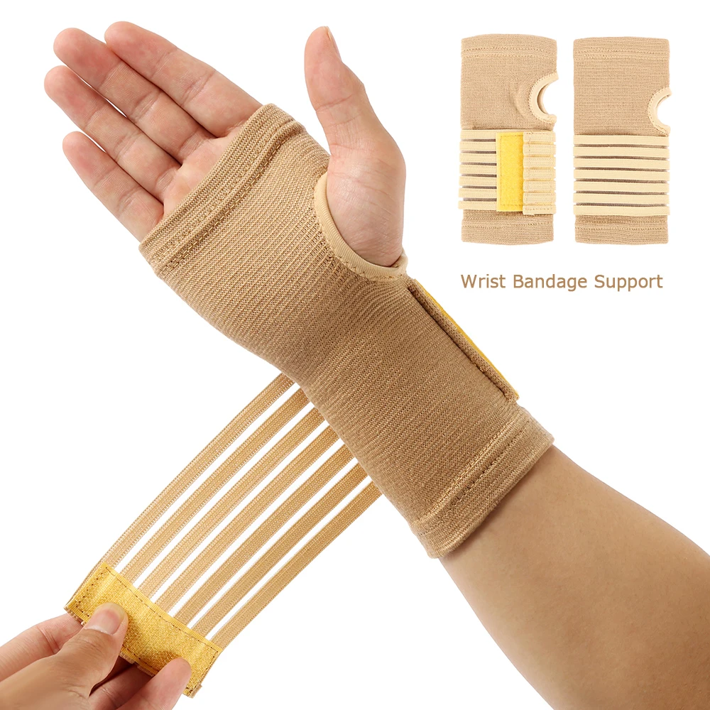 Protector de muñeca elástico para artritis, banda para el esguince, Protector de mano, accesorios de seguridad deportiva, 2 piezas